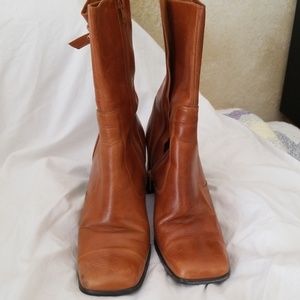 Light brown boots  Box calls them cognac leather